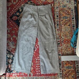 Gray Wide-Leg Trousers